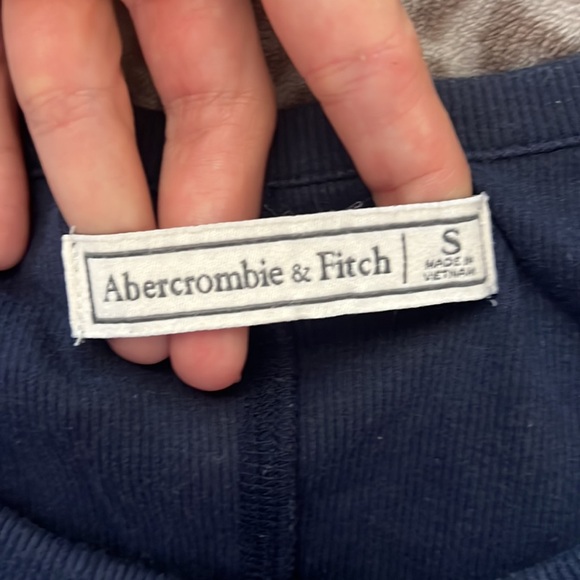 Abercrombie & Fitch navy blue lettuce edge tee - Picture 2 of 2